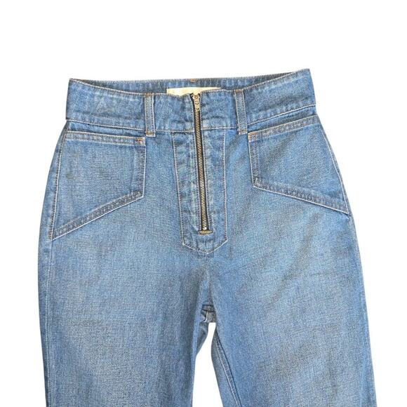 Reformation Cher Denim Jean Ellis Wash Flared Size 25 - Picture 2 of 8